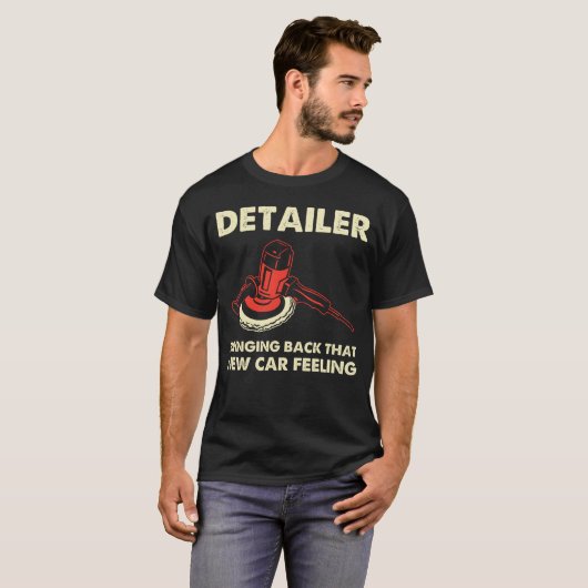 Man Detailer-Auto zur Beschreibung des neuen Gefüh T-Shirt (Vorne ganz)