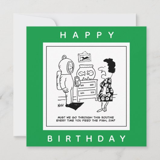 Man Dons Scuba Diving Outfit zum Füttre von Fish C Karte (Vorderseite)