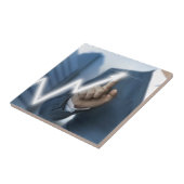 Man draws stock price touchscreen concept fliese (Seite)
