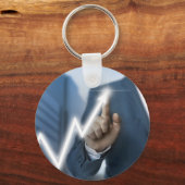 Man draws stock price touchscreen concept schlüsselanhänger (Vorderseite)