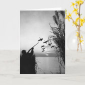 Man Duck Hunting Karte (Gelbe Blume)