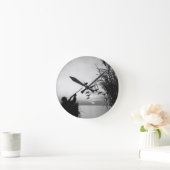 Man Duck Hunting Runde Wanduhr (Zuhause)