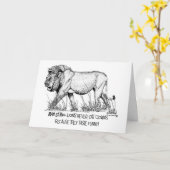 Man Eating Lion Birthday Card Karte (Gelbe Blume)