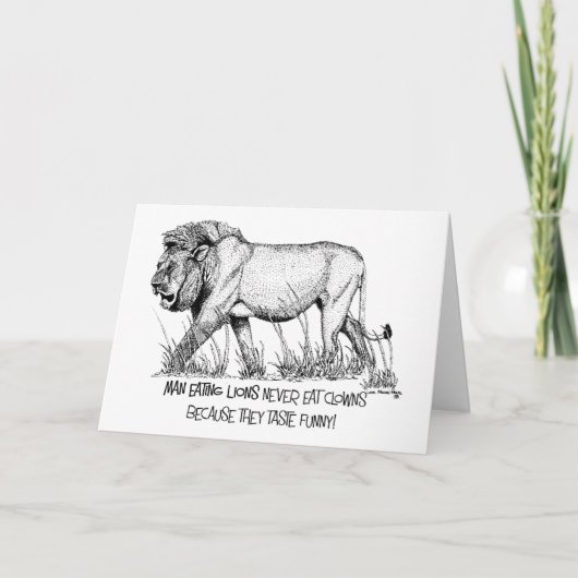 Man Eating Lion Birthday Card Karte (Vorderseite)
