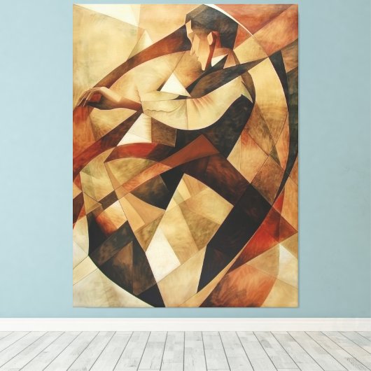 Man Enveloped in Abstraction Canvas Leinwanddruck (Insitu (Holzboden))