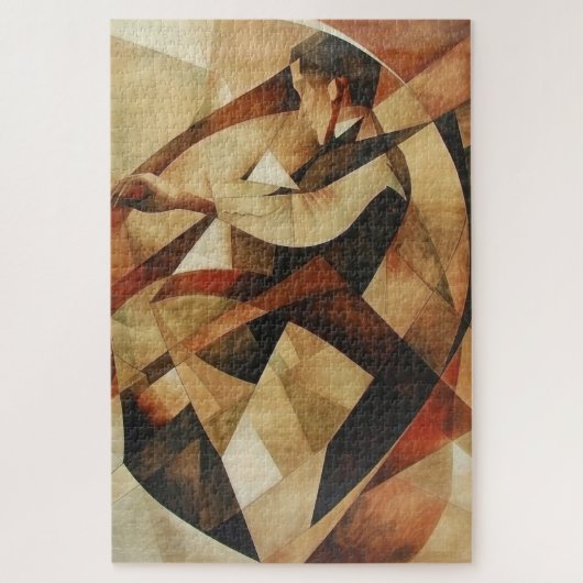 Man Enveloped in Abstraction Canvas Puzzle (Vertikal)