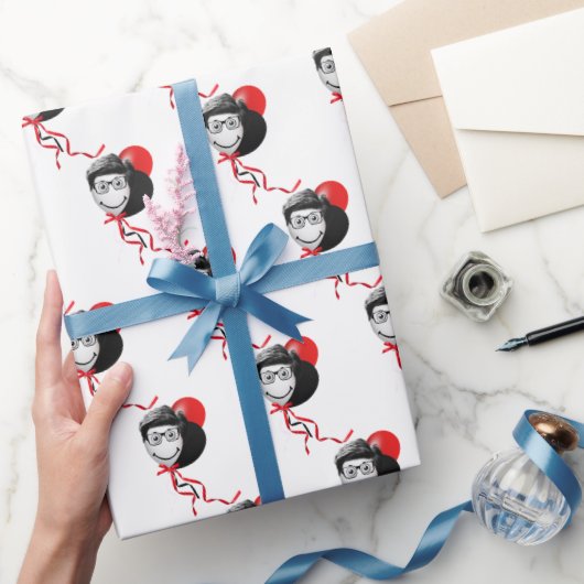 Man Face Balloon Bouquet Geschenkpapier (Schenken)