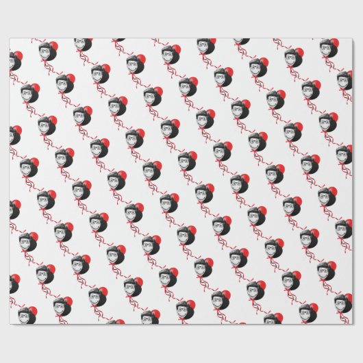 Man Face Balloon Bouquet Geschenkpapier (Flach)