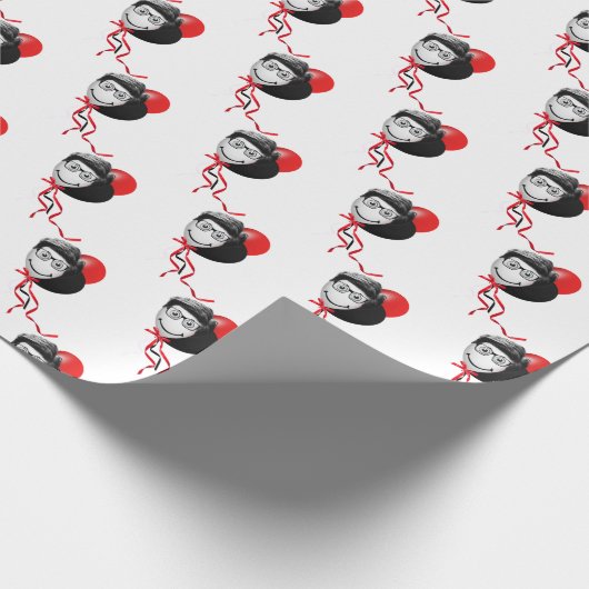 Man Face Balloon Bouquet Geschenkpapier (Ecke)