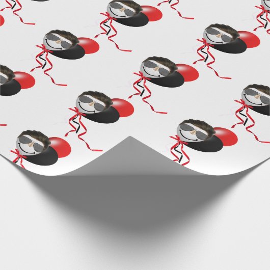 Man Face Birthday Balloons Geschenkpapier (Ecke)