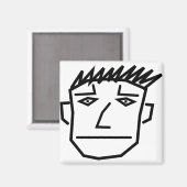Man Face Magnet (Vorderseite/Rückseite)