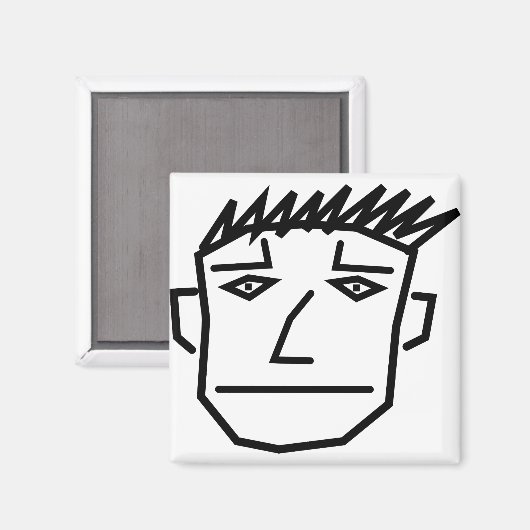 Man Face Magnet (Vorderseite/Rückseite)