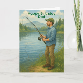 Man Fishing Custom Birthday/Fathers Day Karte