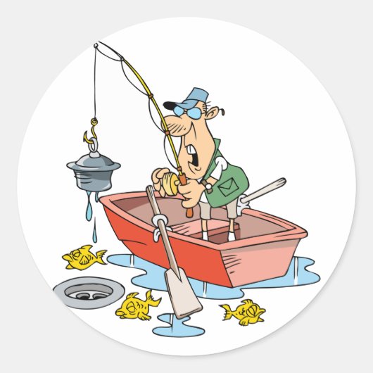 Man Fishing Stickers (Vorderseite)