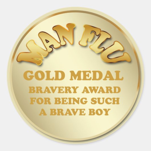 Man Flu Runder Aufkleber (Vorderseite)