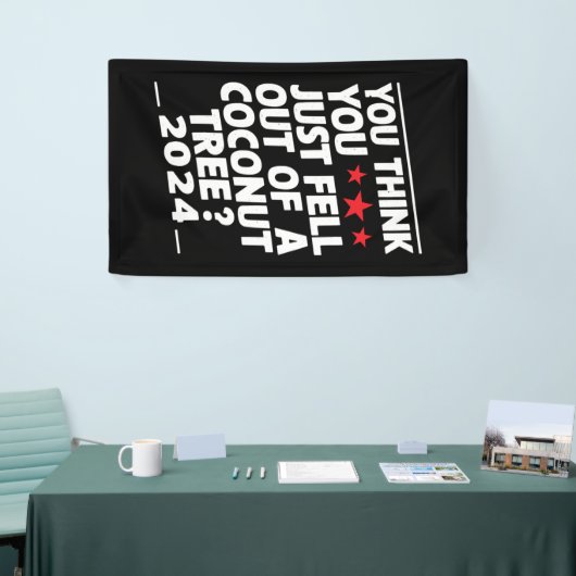 Man glaubt, man wäre einfach aus einem Kokospalmen Banner (Messeveranstaltung)