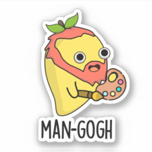 Man-gogh Funny Artist Mango Pun Aufkleber