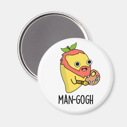 Man-gogh Funny Artist Mango Pun Magnet (Vorderseite/Rückseite)
