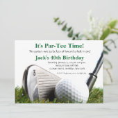 Man Golf Birthday Einladung (Stehend Vorderseite)