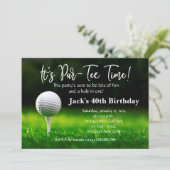 Man Golf Birthday Einladung (Stehend Vorderseite)