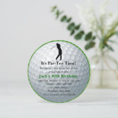 Man Golf Birthday Einladung (Stehend Vorderseite)