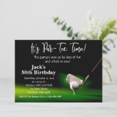 Man Golf Birthday Einladung (Stehend Vorderseite)