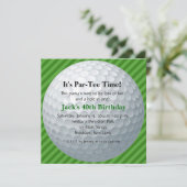 Man Golf Birthday Einladung (Stehend Vorderseite)