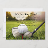 Man Golf Birthday Einladung (Vorderseite)