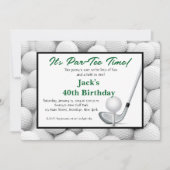 Man Golf Birthday Einladung (Vorderseite)