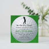 Man Golf Birthday Einladung (Stehend Vorderseite)
