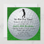 Man Golf Birthday Einladung (Vorderseite)