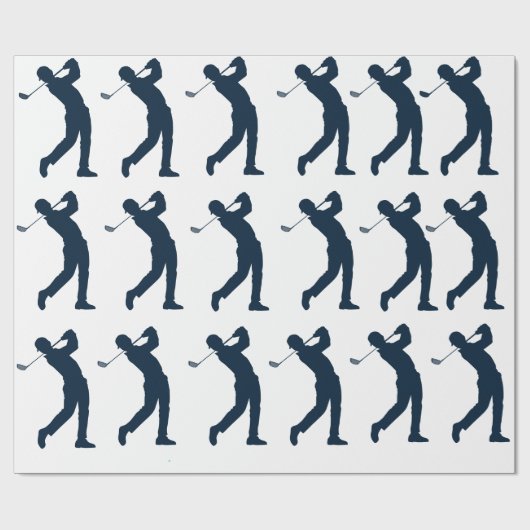 Man Golf Gift Wrapping Paper Geschenkpapier (Flach)