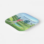 Man Golf Player Swinging Fifties 50th Birthday Pappteller (Gewinkelt)