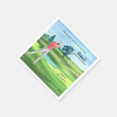 Man Golf Player Swinging Fifties 50th Birthday Serviette (Ecke)