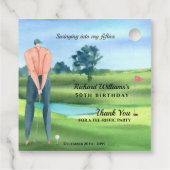 Man Golf Player Swinging Into My 50th Birthday Geschenkanhänger (Rückseite)