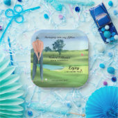 Man Golf Player Swinging Into My 50th Birthday Pappteller (Party)