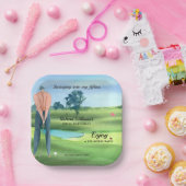 Man Golf Player Swinging Into My 50th Birthday Pappteller (Party)