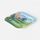 Man Golf Player Swinging Into My 50th Birthday Pappteller (Gewinkelt)