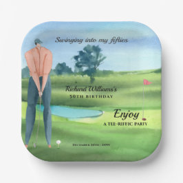 Man Golf Player Swinging Into My 50th Birthday Pappteller