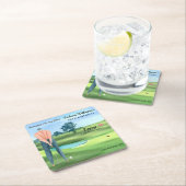 Man Golf Player Swinging Into My 50th Birthday Rechteckiger Pappuntersetzer (Vor Ort)