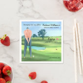 Man Golf Player Swinging Into My 50th Birthday Serviette (Beispiel)
