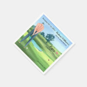 Man Golf Player Swinging Into My 50th Birthday Serviette (Ecke)