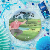 Man Golf Putting Fifty 50th Birthday Pappteller (Party)