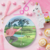 Man Golf Putting Fifty 50th Birthday Pappteller (Party)