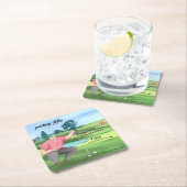 Man Golf Putting Fifty 50th Birthday Rechteckiger Pappuntersetzer (Vor Ort)