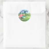 Man Golf Putting Fifty 50th Birthday Runder Aufkleber (Tasche)