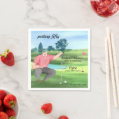 Man Golf Putting Fifty 50th Birthday Serviette (Beispiel)