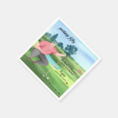 Man Golf Putting Fifty 50th Birthday Serviette (Ecke)