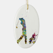 Man Golfer Keramik Ornament (Rechts)