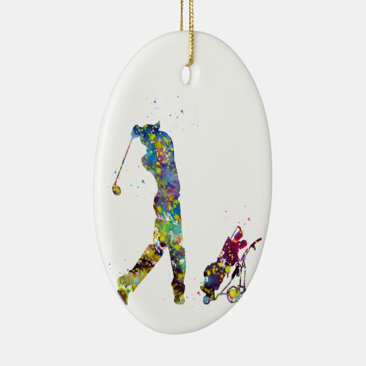 Man Golfer Keramik Ornament (Rechts)